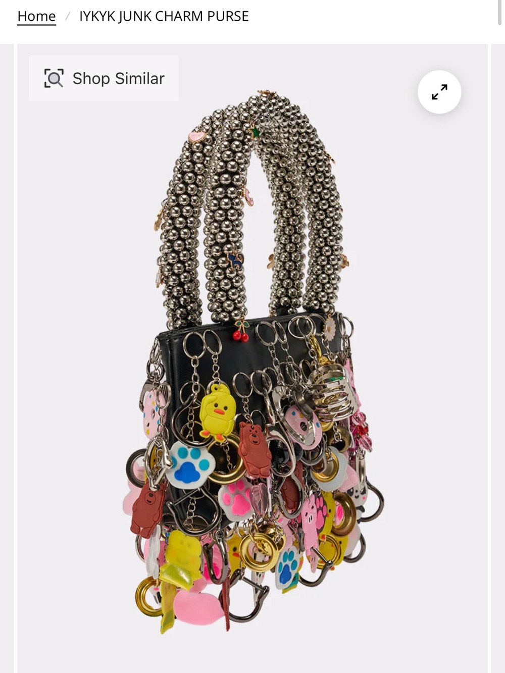 Junk Charm Mini Bucket Bag - Black with Multicolor Charms